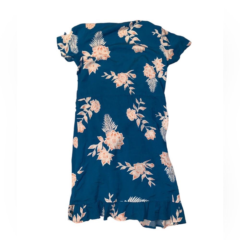 Roxy Flower Hawaiian Print in blue Wrap dress NWOT small - Picture 11 of 12